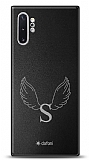 Dafoni Metal Samsung Galaxy Note 10 Plus Angel Wing Tek Harf Kişiye Özel Kılıf