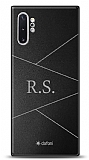 Dafoni Metal Samsung Galaxy Note 10 Plus Geometrik Çift Harf Kişiye Özel Kılıf
