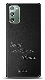 Dafoni Metal Samsung Galaxy Note 20 Çiftlere Özel Kalpli İsimli Kişiye Özel Kılıf