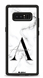 Dafoni Glossy Samsung Galaxy Note 8 Kişiye Özel Harf İsimli White Marble Kılıf