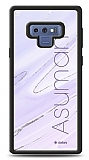 Dafoni Glossy Samsung Galaxy Note 9 Kişiye Özel İsimli Simli Mor Mermer Kılıf