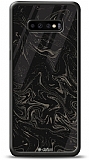 Dafoni Glossy Samsung Galaxy S10 Black Marble Pattern Kılıf