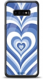 Dafoni Glossy Samsung Galaxy S10 Blue Hearts Kılıf