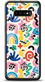 Dafoni Glossy Samsung Galaxy S10 Colorful Pattern Kılıf