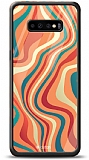 Dafoni Glossy Samsung Galaxy S10 Colorful Waves Kılıf