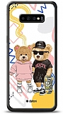 Dafoni Art Samsung Galaxy S10 Fun Couple Teddy Kılıf