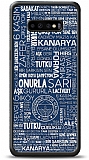 Dafoni Glossy Samsung Galaxy S10 Lisanslı Fenerbahçe Mavi Tipografi Kılıf