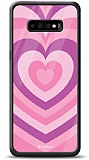 Dafoni Glossy Samsung Galaxy S10 Plus Pink Hearts Kılıf