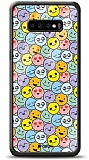 Dafoni Glossy Samsung Galaxy S10 Plus Renkli Emojiler Kılıf