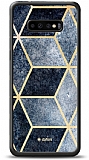 Dafoni Glossy Samsung Galaxy S10 Plus Simli Mavi Prizma Kılıf