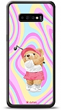 Dafoni Art Samsung Galaxy S10 Tennis Girl Bear Kılıf