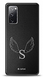 Dafoni Metal Samsung Galaxy S20 FE Angel Wing Tek Harf Kişiye Özel Kılıf