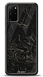Dafoni Glossy Samsung Galaxy S20 Plus Black Marble Pattern Kılıf