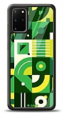 Dafoni Glossy Samsung Galaxy S20 Plus Green Geometric Pattern Kılıf