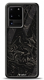 Dafoni Glossy Samsung Galaxy S20 Ultra Black Marble Pattern Kılıf