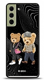Dafoni Art Samsung Galaxy S21 FE 5G Compatible Couple Teddy Kılıf