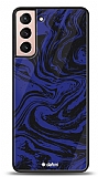 Dafoni Glossy Samsung Galaxy S21 Navy Blue Marble Kılıf