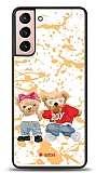 Dafoni Art Samsung Galaxy S21 Style Couple Teddy Kılıf