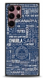 Dafoni Glossy Samsung Galaxy S22 Ultra 5G Lisanslı Fenerbahçe Mavi Tipografi Kılıf