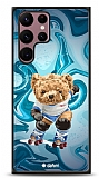 Dafoni Art Samsung Galaxy S22 Ultra 5G Skating Teddy Bear Kılıf