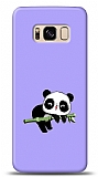 Samsung Galaxy S8 Panda Kabartmalı Parlak Mor Kılıf