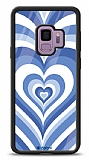 Dafoni Glossy Samsung Galaxy S9 Blue Hearts Kılıf