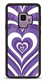 Dafoni Glossy Samsung Galaxy S9 Purple Hearts Kılıf