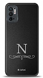 Dafoni Metal Xiaomi Redmi Note 10 5G Floral Desen Tek Harf Kişiye Özel Kılıf