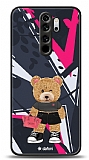 Dafoni Art Xiaomi Redmi Note 8 Pro Rock And Roll Teddy Bear Kılıf