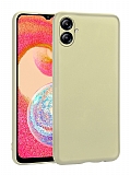 Samsung Galaxy A04e Kamera Korumalı Mat Gold Silikon Kılıf