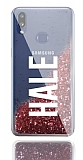 Samsung Galaxy A10S Kişiye Özel Simli Sulu Rose Gold Rubber Kılıf