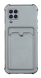 Samsung Galaxy A12 / M12 Kartlkl Kamera Korumal effaf Siyah Rubber Klf