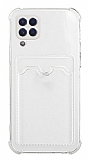 Samsung Galaxy A12 / M12 Kartlıklı Kamera Korumalı Şeffaf Rubber Kılıf