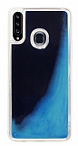 Samsung Galaxy A20S Neon Kumlu Lacivert Silikon Kılıf
