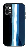 Samsung Galaxy A32 Rainbow Glass Lacivert Silikon Kılıf