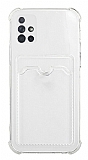 Samsung Galaxy A51 Kartlıklı Kamera Korumalı Şeffaf Rubber Kılıf
