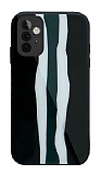 Samsung Galaxy A52 / A52 5G Rainbow Glass Siyah Silikon Kılıf