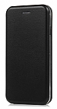 Samsung Galaxy A8 2018 Curve Manyetik Kapaklı Siyah Deri Kılıf
