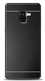 Samsung Galaxy A8 2018 Metal Siyah Şeritli Rubber Kılıf
