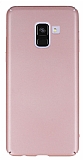 Samsung Galaxy A8 2018 Tam Kenar Koruma Rose Gold Rubber Kılıf