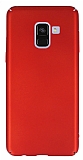 Samsung Galaxy A8 Plus 2018 Tam Kenar Koruma Kırmızı Rubber Kılıf
