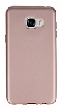 Samsung Galaxy C7 Mat Rose Gold Silikon Kılıf