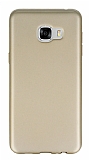 Samsung Galaxy C7 Mat Gold Silikon Kılıf