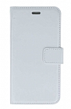 Samsung Galaxy J3 Cüzdanlı Kapaklı Beyaz Deri Kılıf