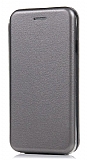 Samsung Galaxy J3 2016 Curve Manyetik Kapaklı Silver Deri Kılıf