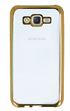 Samsung Galaxy J7 / Galaxy J7 Core Gold Kenarlı Şeffaf Silikon Kılıf