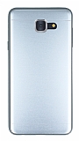 Samsung Galaxy J7 Max Silikon Kenarlı Metal Silver Kılıf
