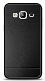 Samsung Galaxy J7 Metal Siyah Şeritli Rubber Kılıf