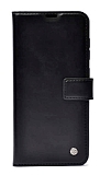 Kar Deluxe Samsung Galaxy M11 Kapakl Czdanl Siyah Deri Klf