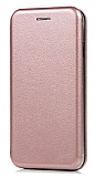 Samsung Galaxy M30S Curve Manyetik Kapaklı Rose Gold Deri Kılıf